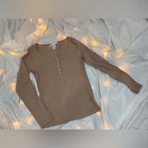 H&M Taupe Long Sleeve Tee